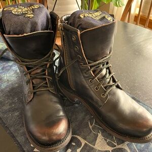 Freebird by Steven black leather distressed boots. Like new, worn twice. Size 8